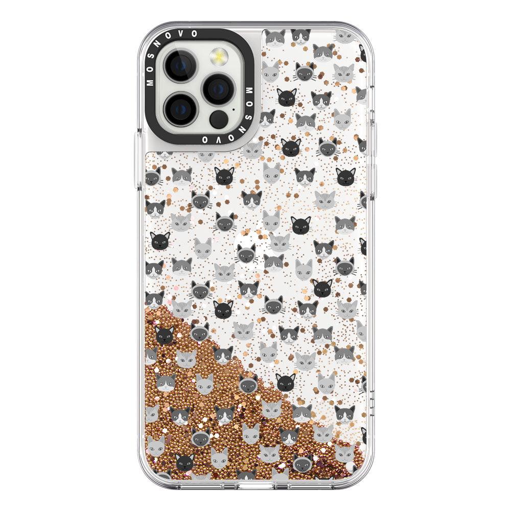 Cats Head Glitter Phone Case - iPhone 12 Pro Max Case