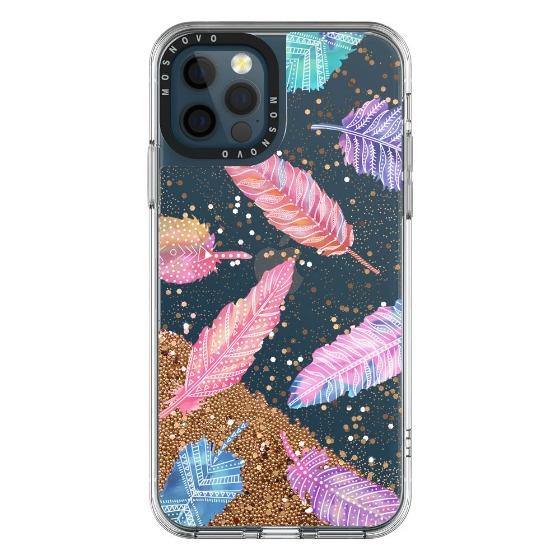 Tribal Feathers Glitter Phone Case - iPhone 12 Pro Max Case