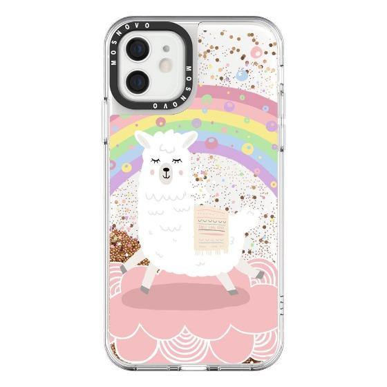 Rainbow Alpaca Glitter Phone Case - iPhone 12 Mini Case