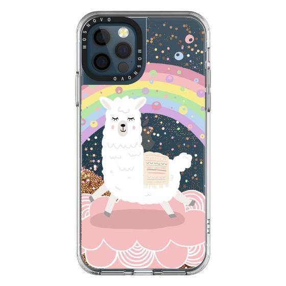 Rainbow Alpaca Glitter Phone Case - iPhone 12 Pro Max Case