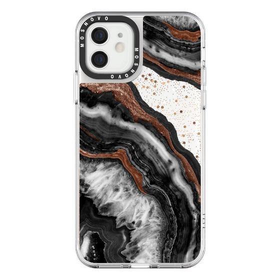 Black Agate Glitter Phone Case - iPhone 12 Case