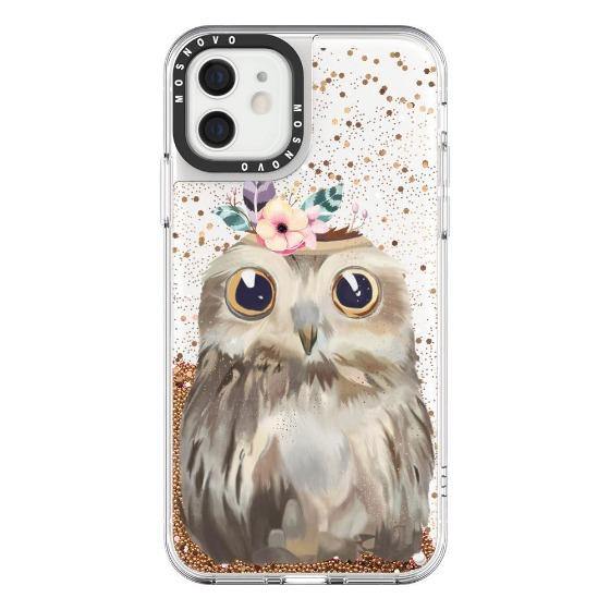 Cute Owl Glitter Phone Case - iPhone 12 Mini Case