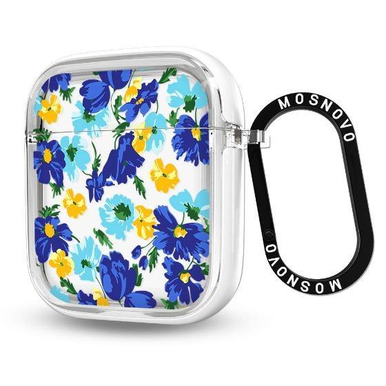 Bluish Flowers Floral AirPods 1/2 Case