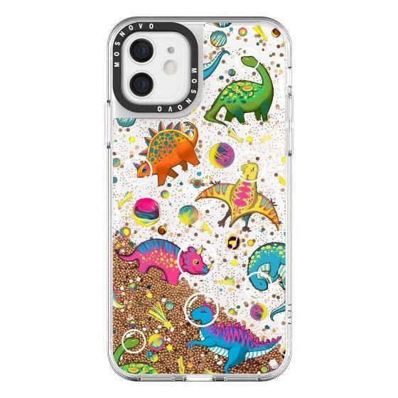 Space Dinosaur Glitter Phone Case - iPhone 12 Mini Case