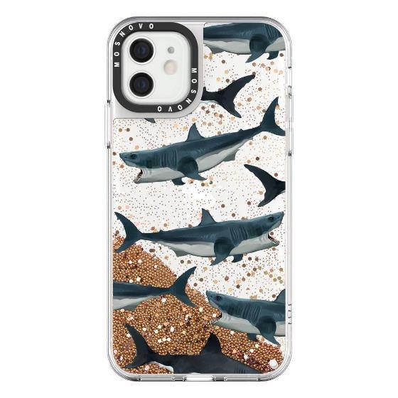 White Shark Glitter Phone Case - iPhone 12 Mini Case