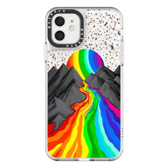 Rainbow Landscape Glitter Phone Case - iPhone 12 Mini Case