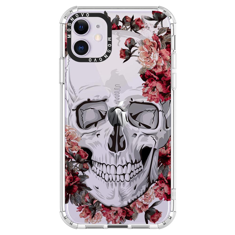 Red Flower Skull Phone Case - iPhone 11 Case