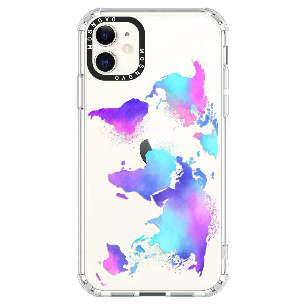 Psychedelic World Map Phone Case - iPhone 11 Case