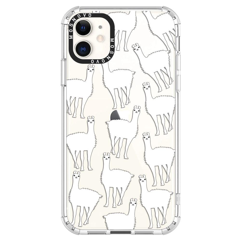 White Llama Phone Case - iPhone 11 Case