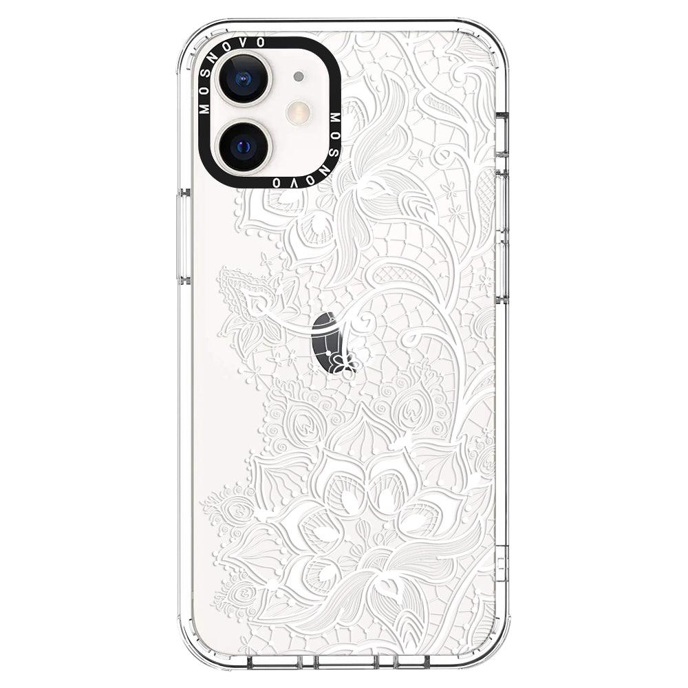 White Lotus Henna Phone Case - iPhone 12 Case