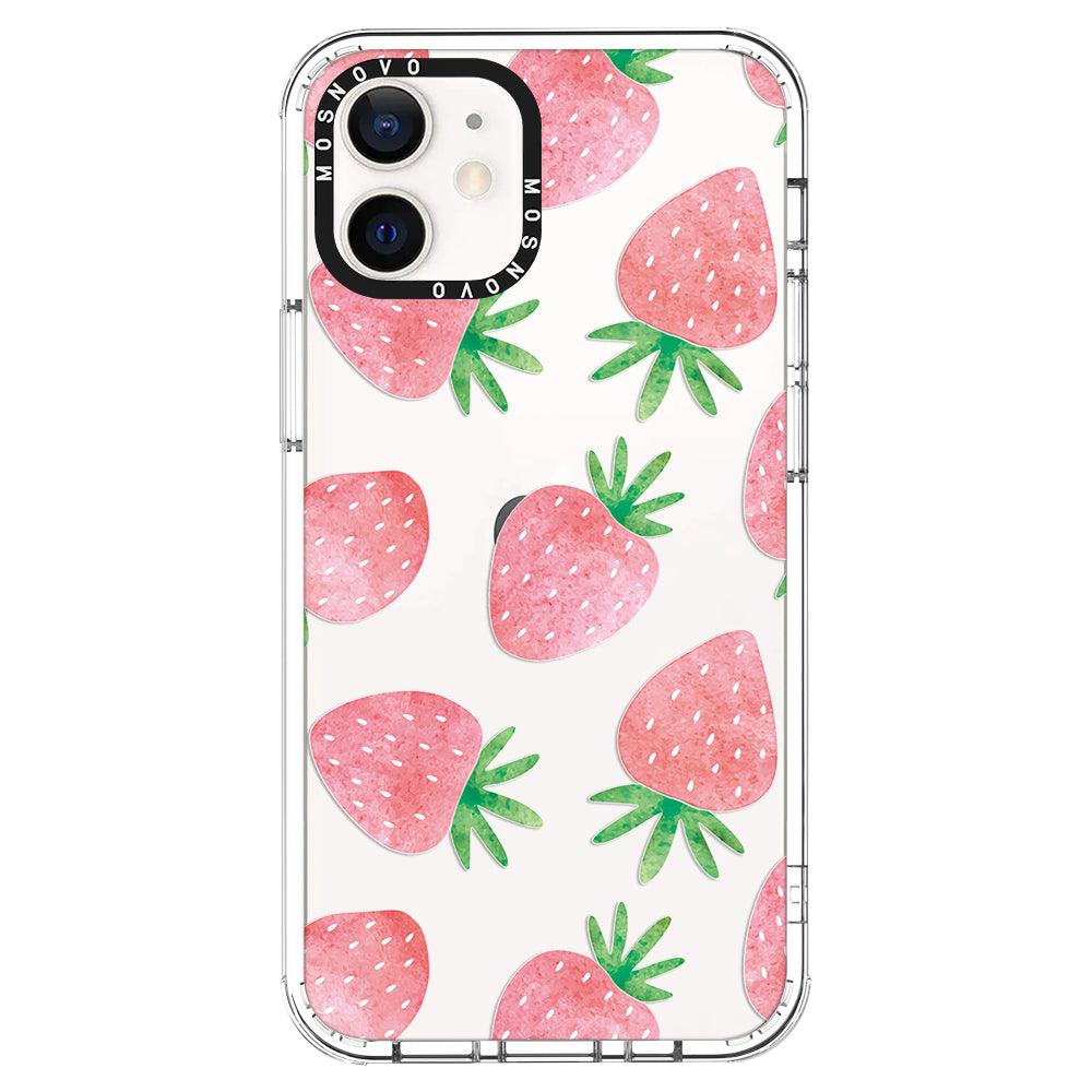 Pastel Strawberry Phone Case - iPhone 12 Mini Case