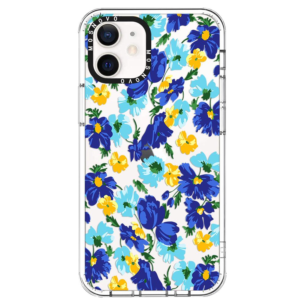 Vintage Blue Floral Phone Case - iPhone 12 Mini Case