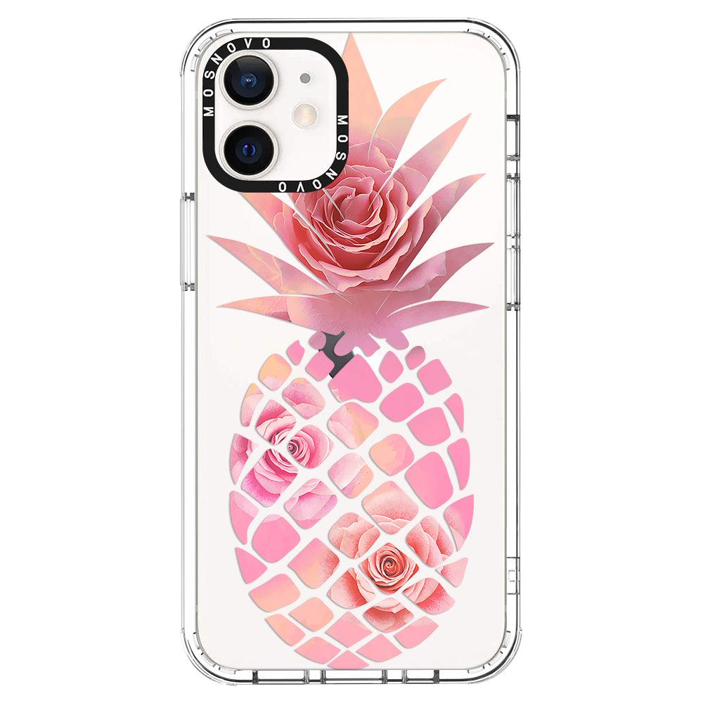 Pink Floral Pineapple Phone Case - iPhone 12 Mini Case