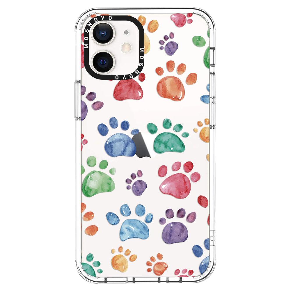 Colorful Paw Phone Case - iPhone 12 Mini Case