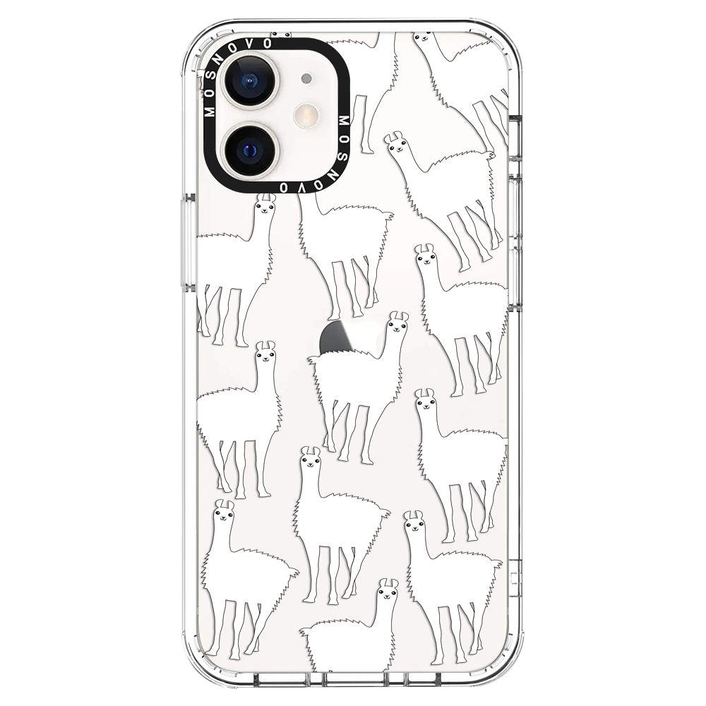 White Llama Phone Case - iPhone 12 Case