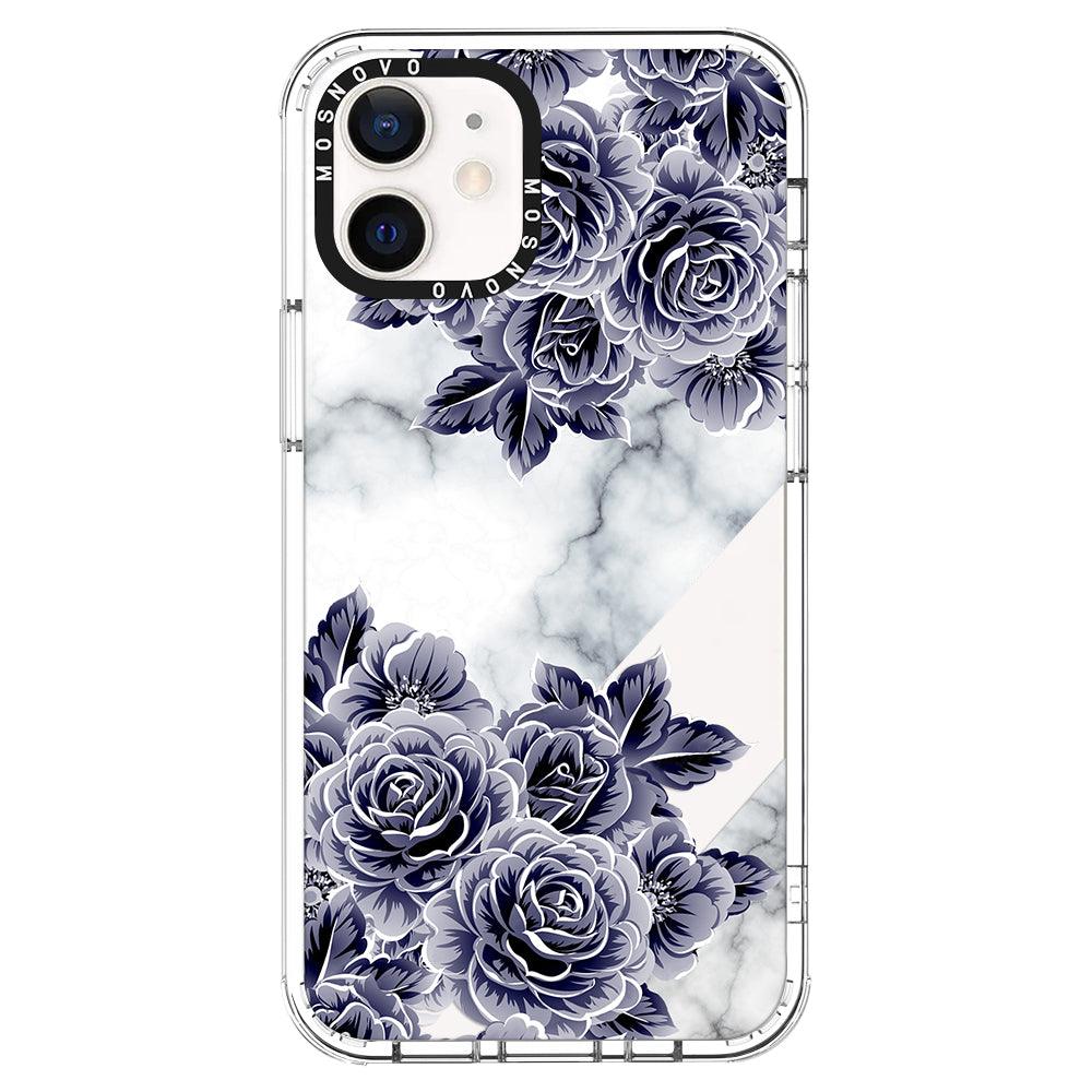 Purple Flower Marble Phone Case - iPhone 12 Mini Case