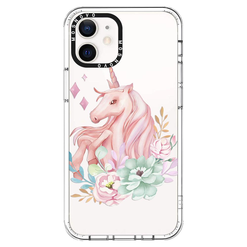 Pastel Flower Unicorn Phone Case - iPhone 12 Case