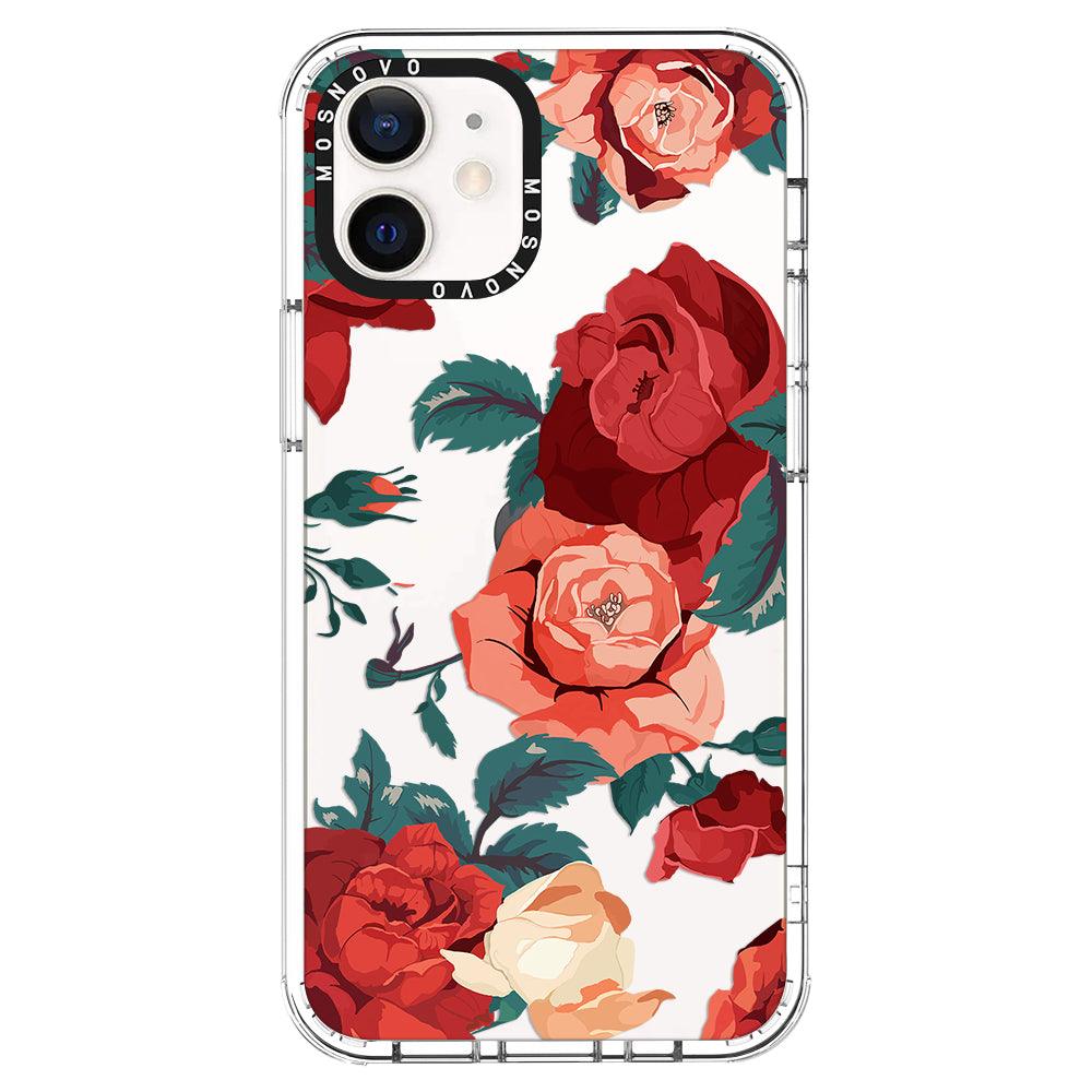 Vintage Red Rose Phone Case - iPhone 12 Mini Case