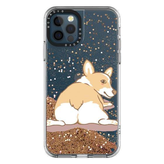 Corgi Dog Glitter Phone Case - iPhone 12 Pro Max Case