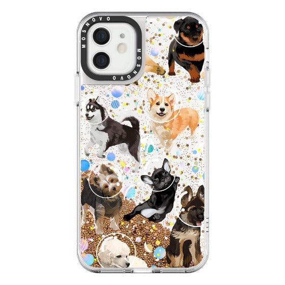 Space Dog Glitter Phone Case - iPhone 12 Mini Case