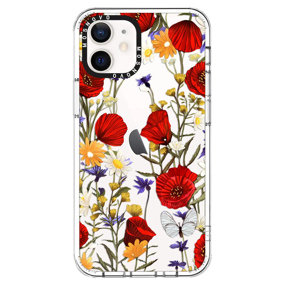 Poppy Floral Phone Case - iPhone 12 Mini Case