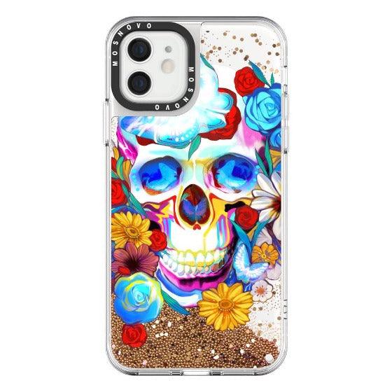 Neon Skull Glitter Phone Case - iPhone 12 Case