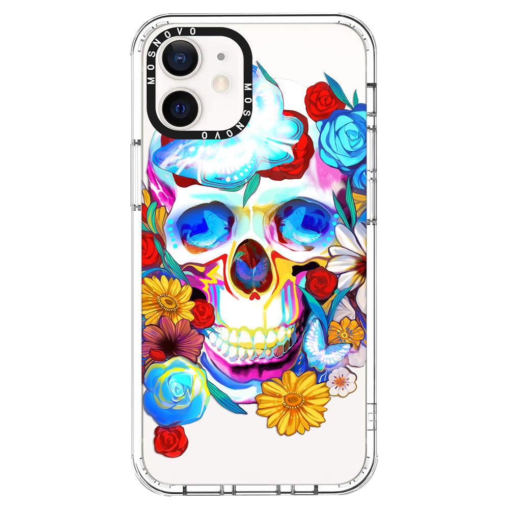 Sugar Flower Skull Phone Case - iPhone 12 Case