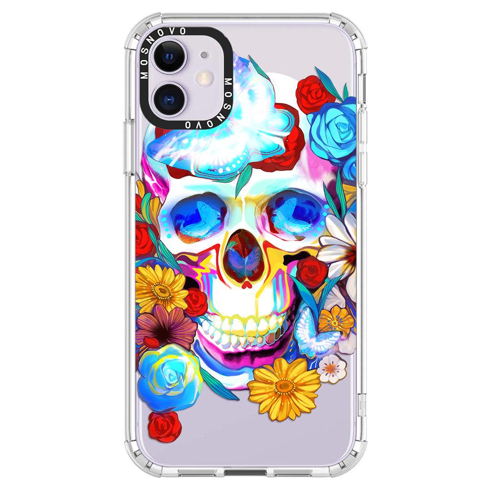 Sugar Flower Skull Phone Case - iPhone 11 Case