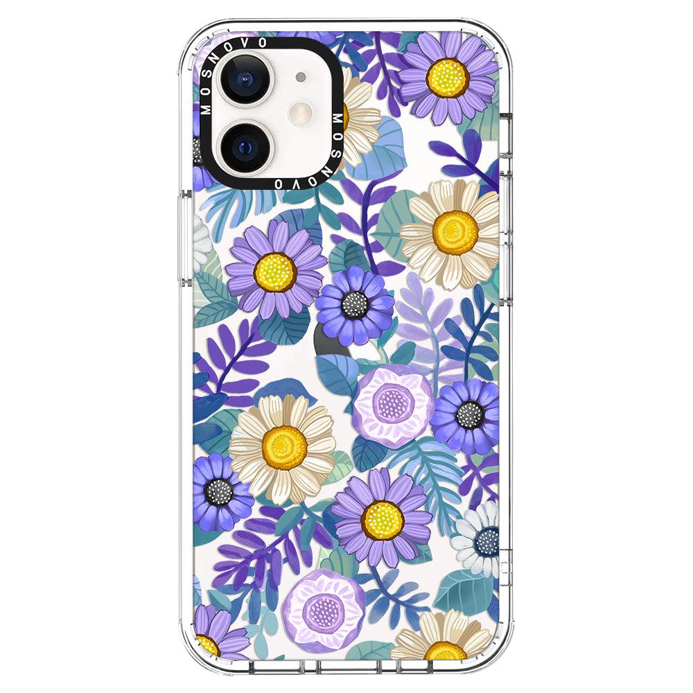 Purple Floral Phone Case - iPhone 12 Mini Case