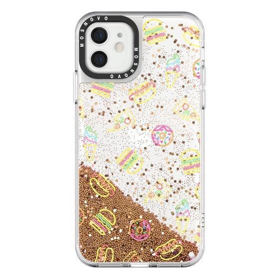 Neon Burgers Glitter Phone Case - iPhone 12 Case