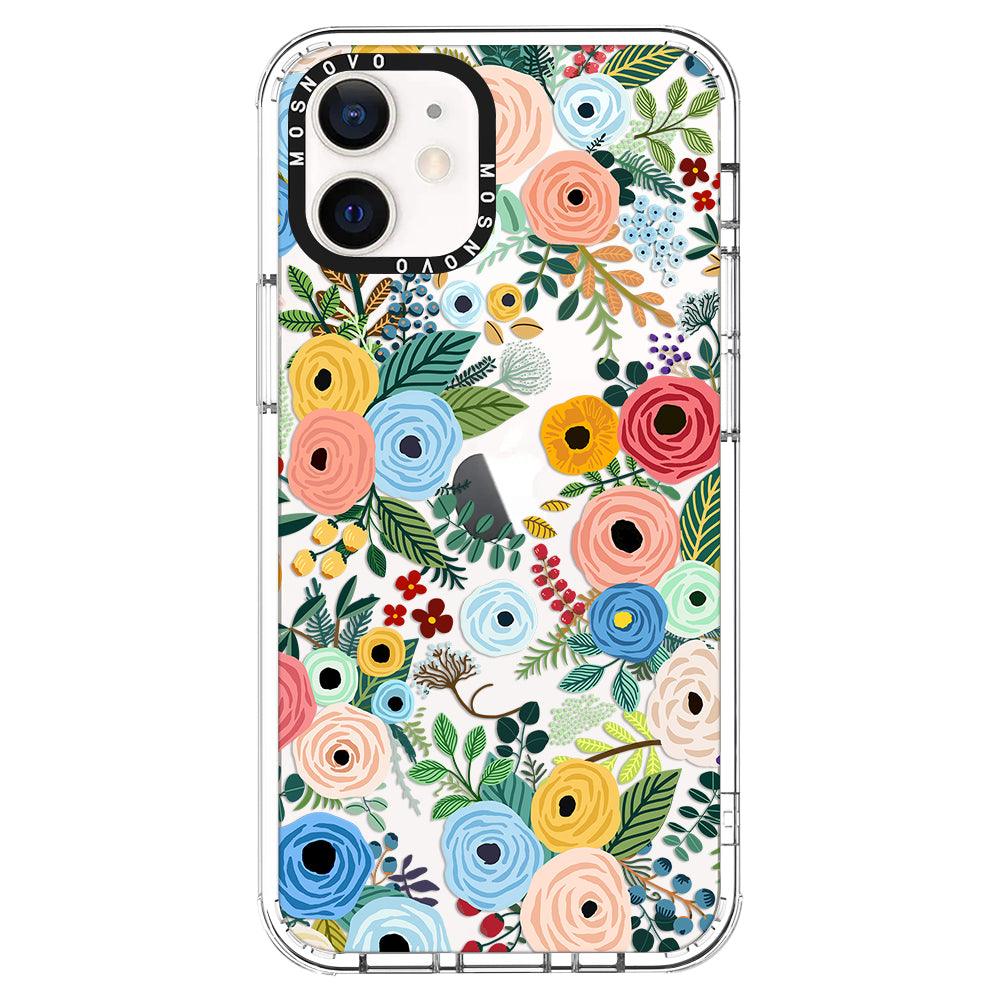 Pastel Floral Garden Phone Case - iPhone 12 Mini Case