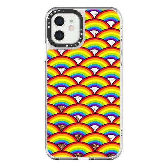 Rainbow Waves Glitter Phone Case - iPhone 12 Mini Case