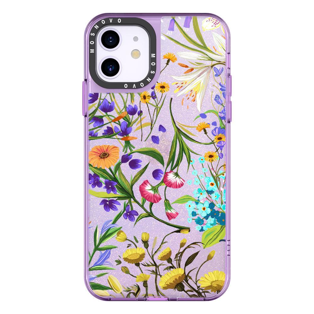 Summer Flower Holidays Glitter Phone Case - iPhone 11 Case