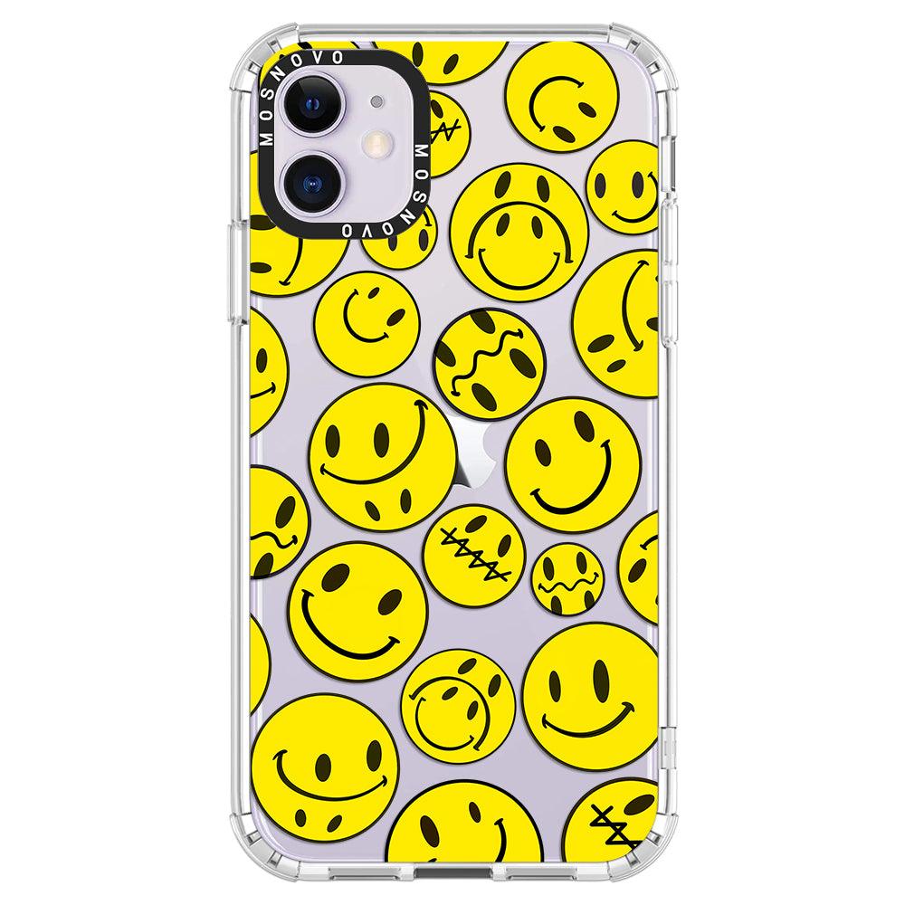 Yellow Sad Smile Face Phone Case - iPhone 11 Case