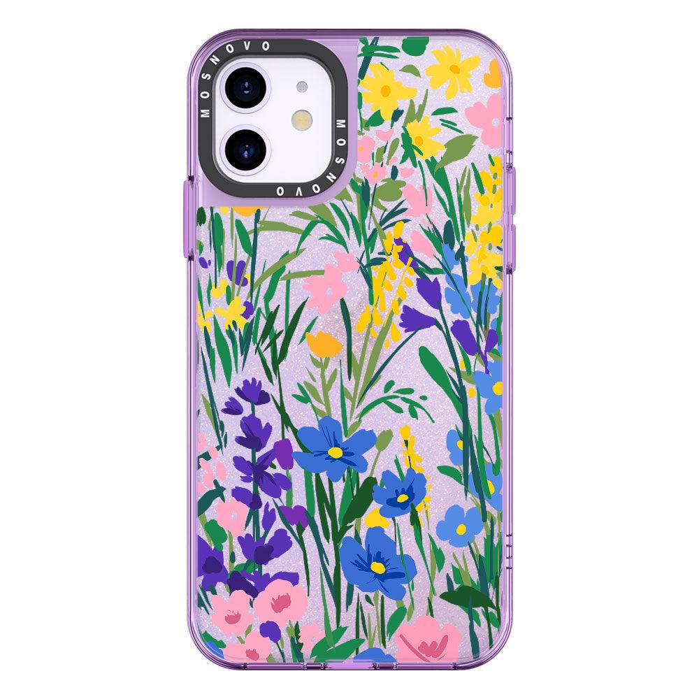 Hello Spring Glitter Phone Case - iPhone 11 Case