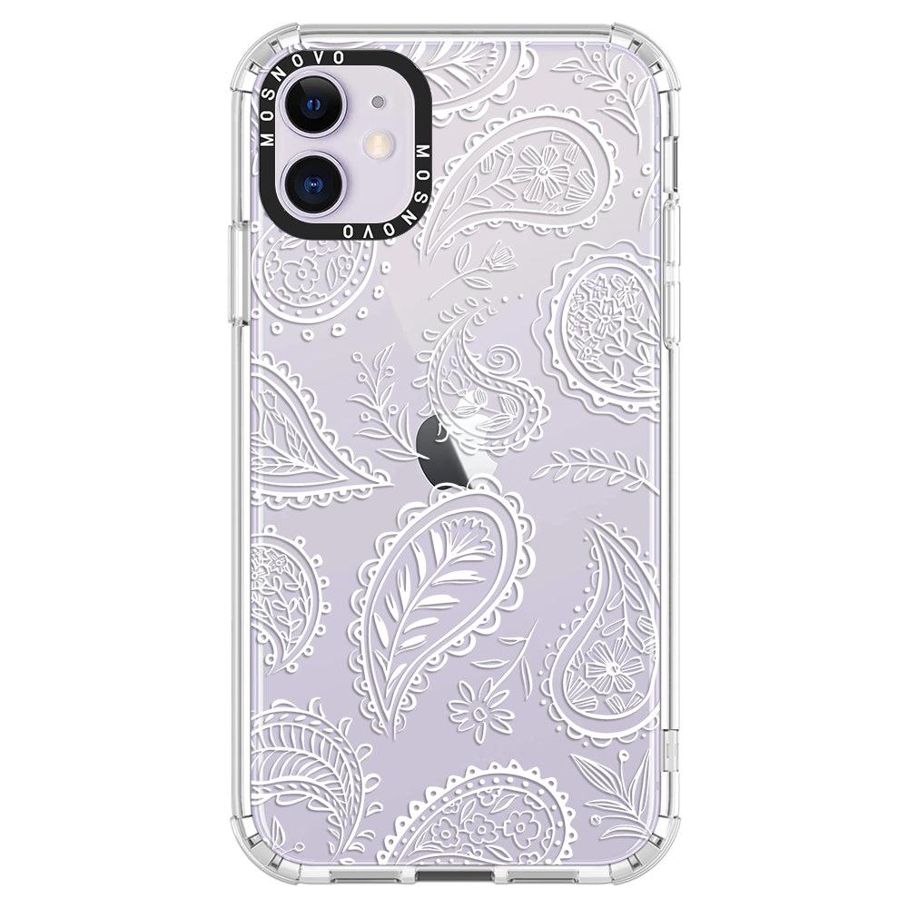 White Paisley Phone Case - iPhone 11 Case