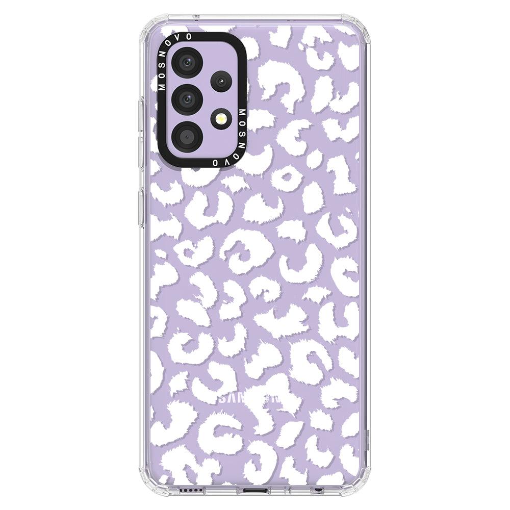 White Leopard Print Phone Case - Samsung Galaxy A52 & A52s Case