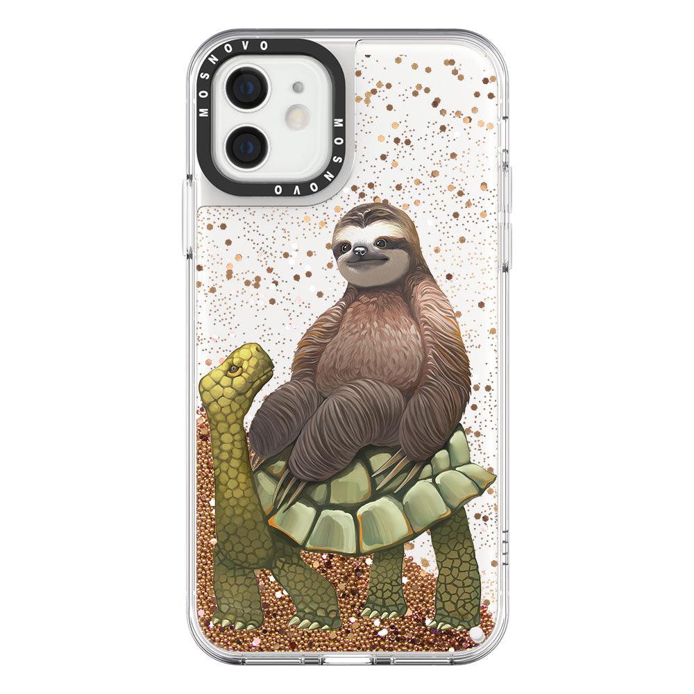 Sloth Turtle Glitter Phone Case - iPhone 12 Mini Case