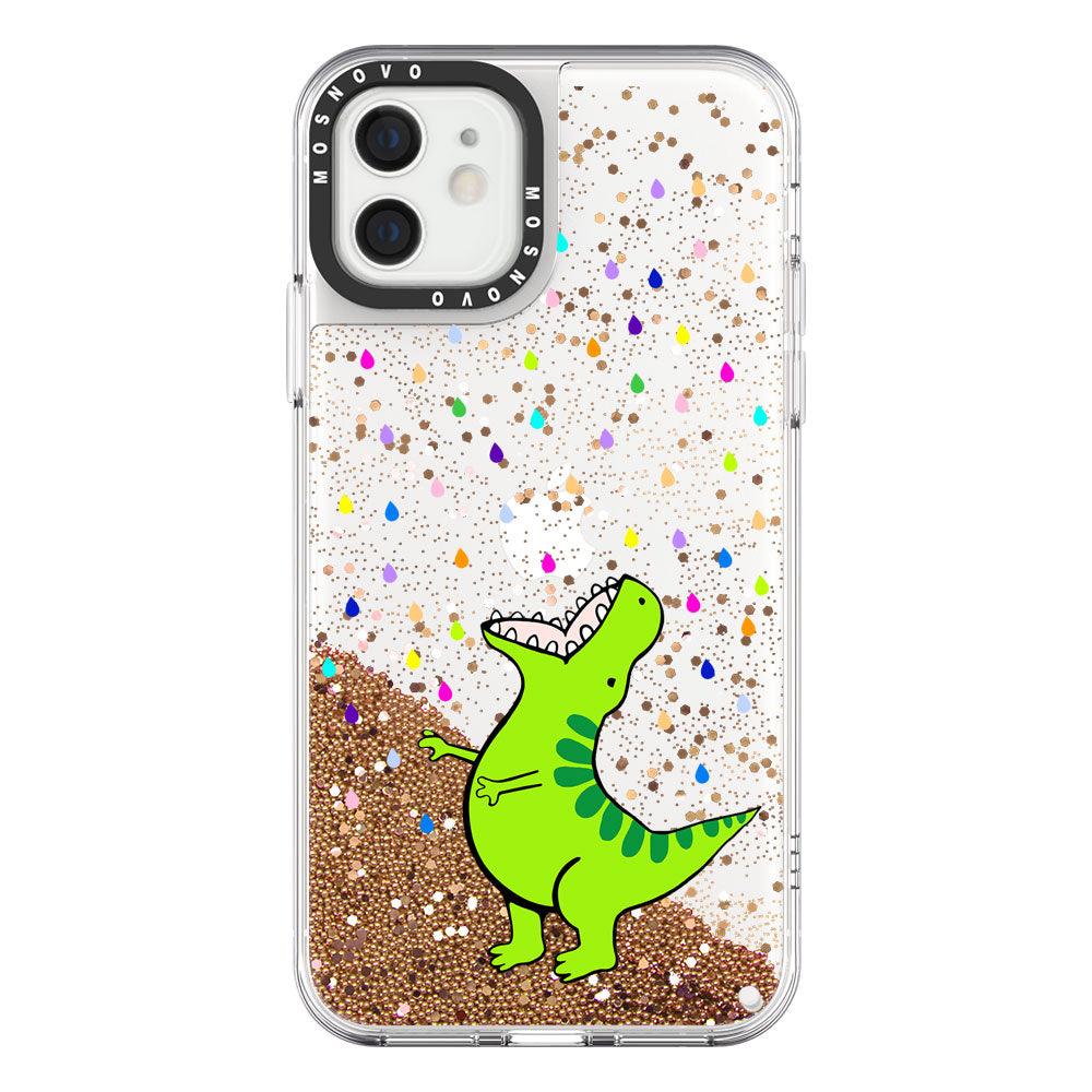 Rainbow Dinosaur Glitter Phone Case - iPhone 12 Case