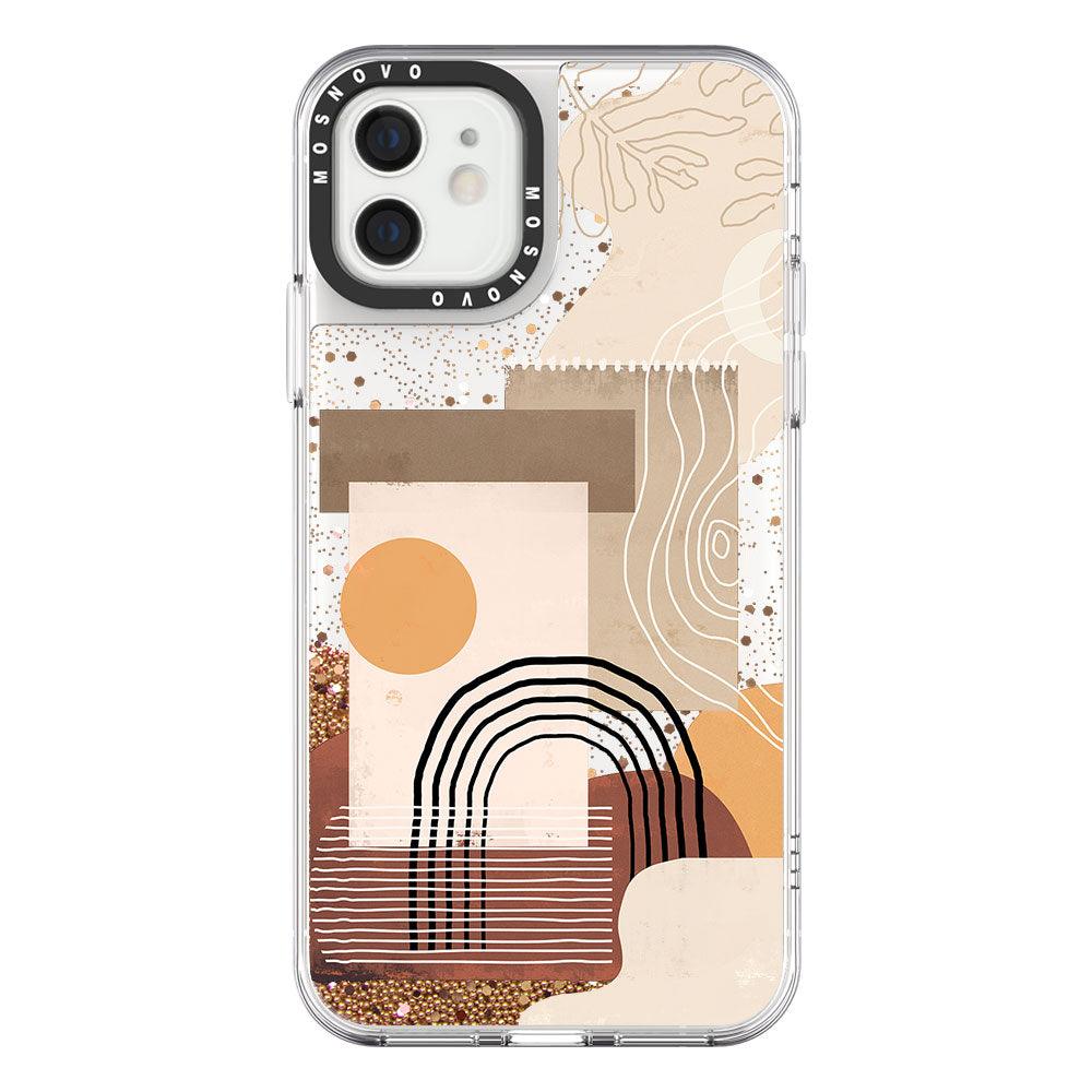 Minimalist Abstract Art Glitter Phone Case - iPhone 12 Case