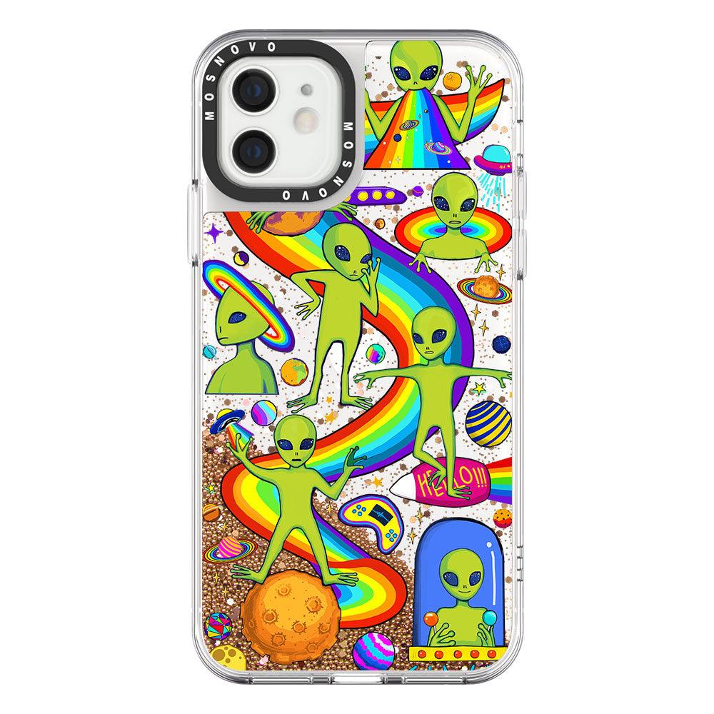 Funny Alien Glitter Phone Case - iPhone 12 Mini Case