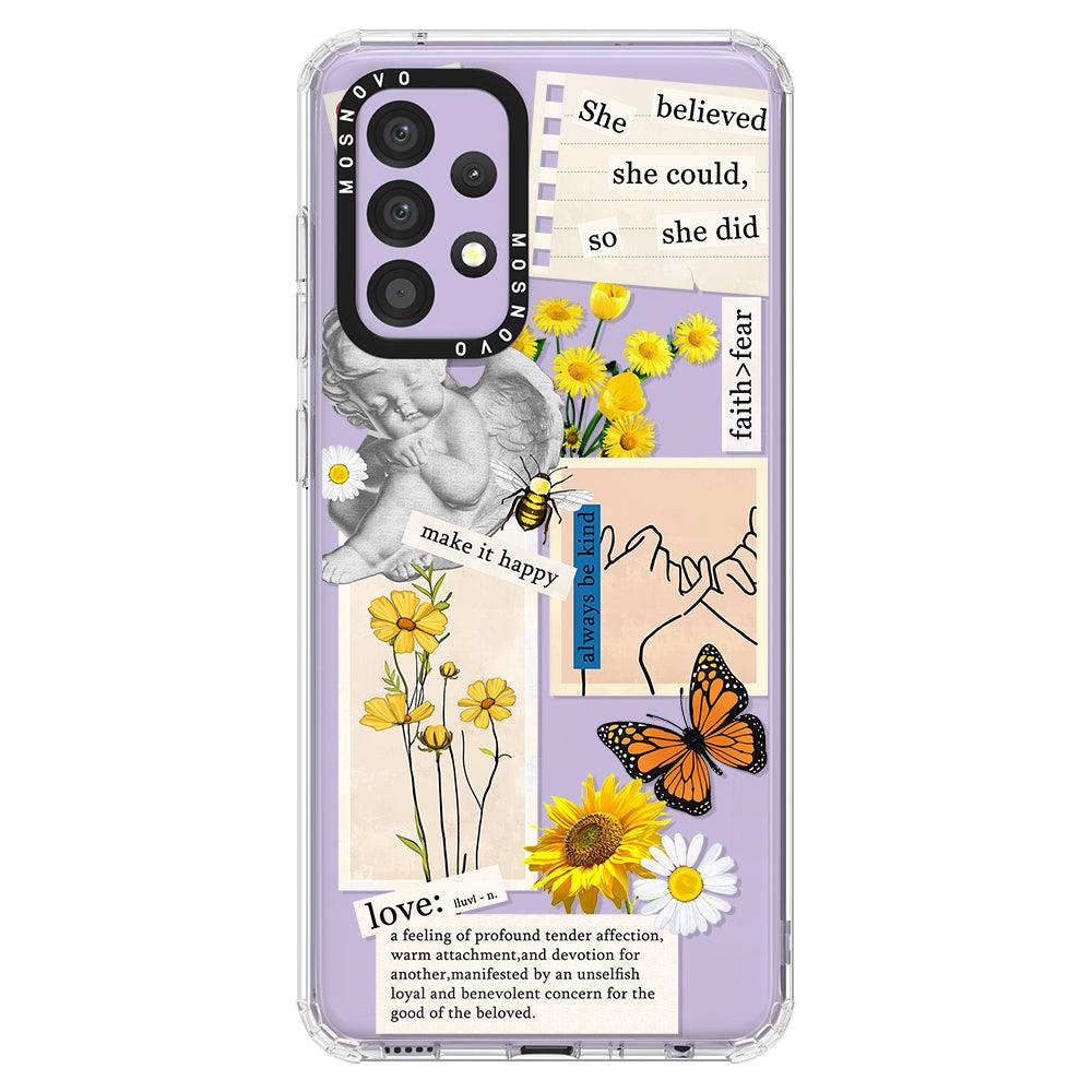 Vintage Collage Sunflower Butterfly Phone Case - Samsung Galaxy A52 & A52s Case