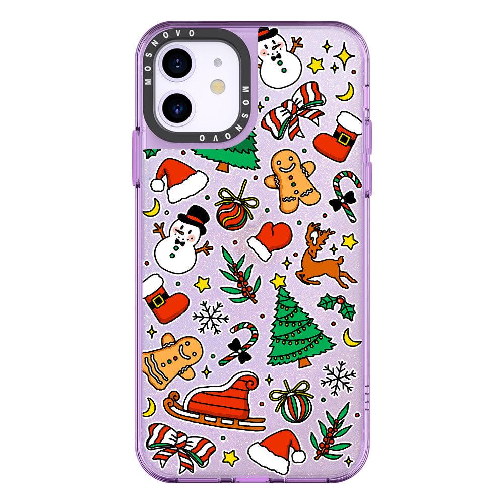 Christmas Decoration Glitter Phone Case - iPhone 11 Case