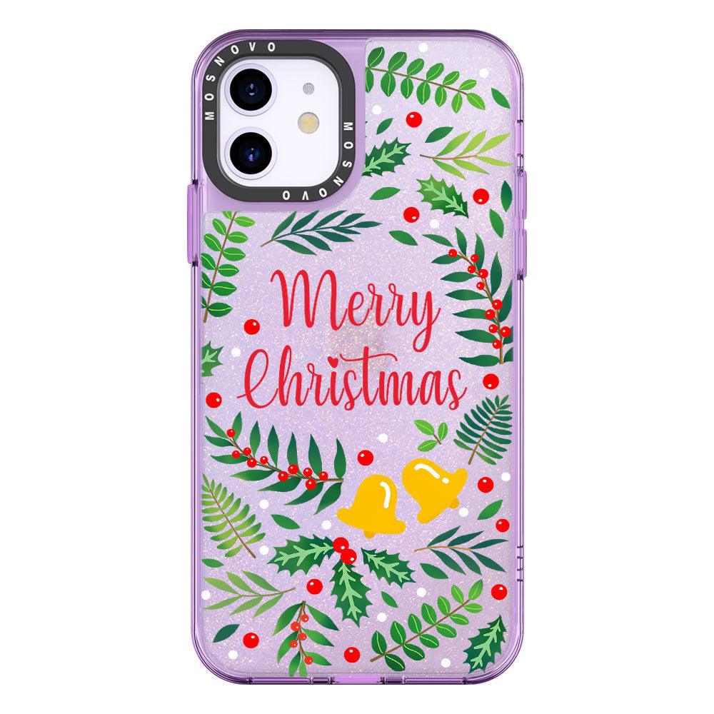 Merry Christmas Glitter Phone Case - iPhone 11 Case