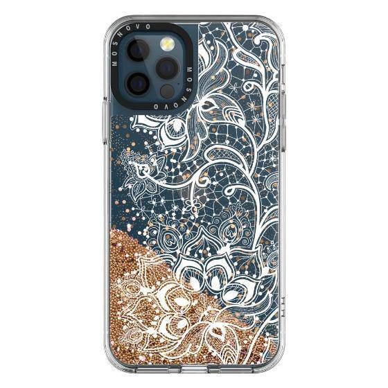 Lacy Flower Glitter Phone Case - iPhone 12 Pro Max Case