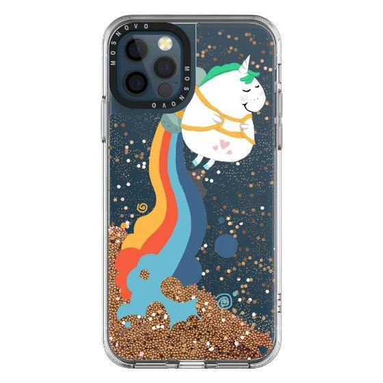 Cute Rainbow Unicorn Glitter Phone Case - iPhone 12 Pro Max Case