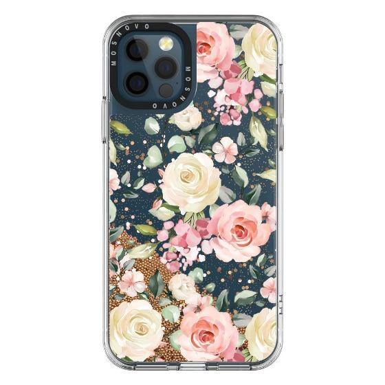 Watercolor Flower Floral Glitter Phone Case - iPhone 12 Pro Max Case