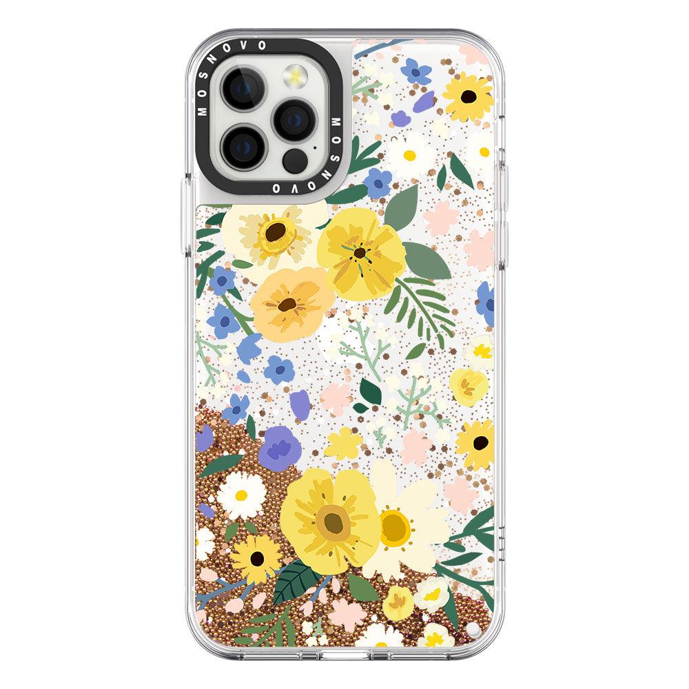 Spring Wild Floral Glitter Phone Case - iPhone 12 Pro Max Case