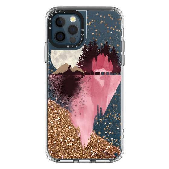 Mountain Landscape Glitter Phone Case - iPhone 12 Pro Max Case