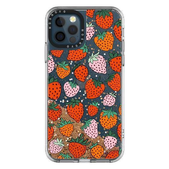 Pretty Strawberries Glitter Phone Case - iPhone 12 Pro Max Case